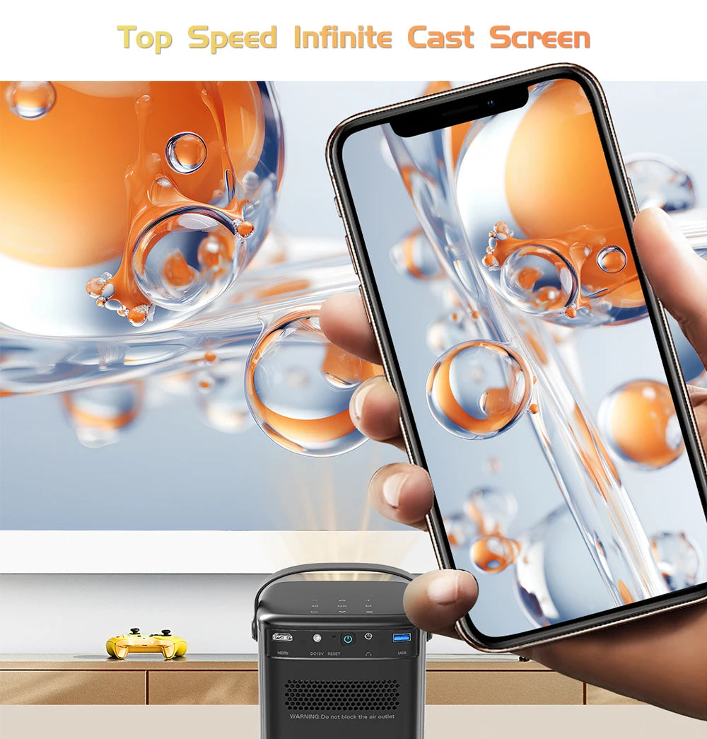 TouYinger G5 Portable 4K Projector 1080p Home Theater Full HD Projetor Android Dlp Beamer 3d U80 Cinema Smartphone with Battery