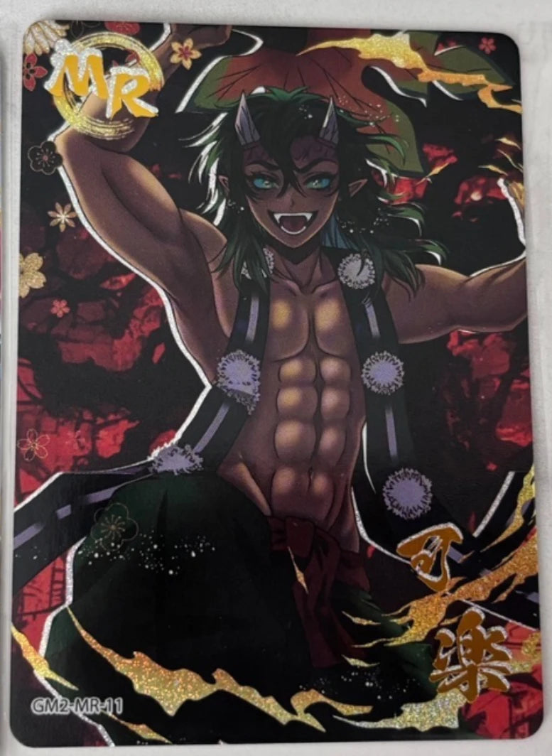 Anime Demon Slayer Kamado Tanjirou Kochou Shinobu Kanroji Mitsuri Iguro Obanai Collection Card Birthday Gifts Children's Toys