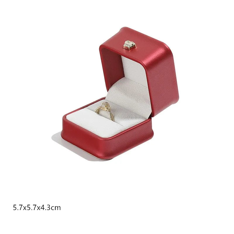 1 organizador de joyas de cuero, caja para anillos de boda, colgante, pulsera, collar, estuche de almacenamiento, embalaje de regalo, caja de exhibición al por mayor
