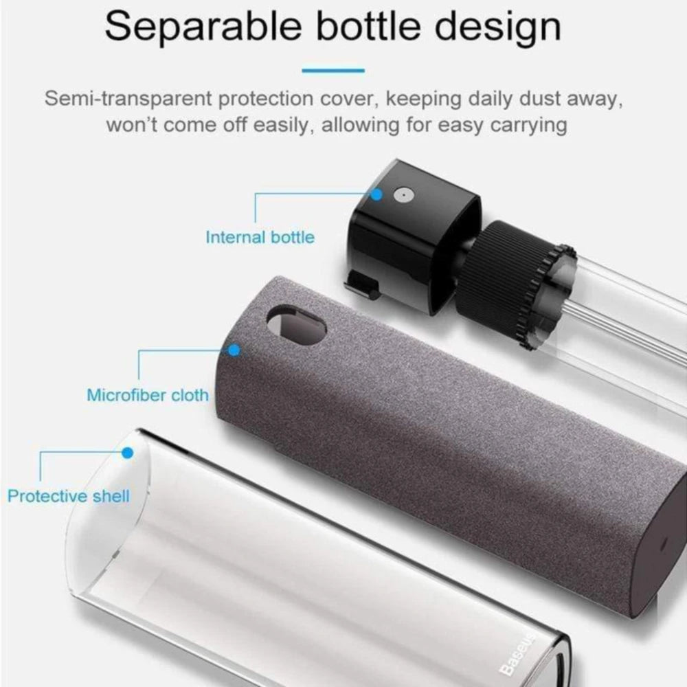 2In1 Microfiber Screen Cleaner Spray Bottle Set for Phone Ipad Screen Dust Removal Clean Cloth Wipe Iphone Cleaning Glasses Wipe