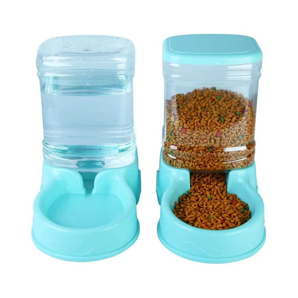 1 cuenco para beber y comedero automático para mascotas, capacidad de 3,8 l, cubo grande para almacenar alimentos, combinación de suministros para mascotas U2w3