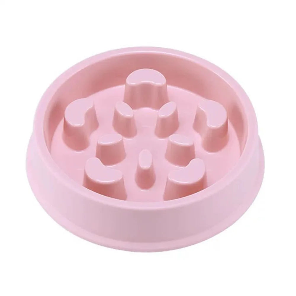 Pet Dog Bowl Slow Food Feeder Non-slip Anti Choking Cat Thickened Plastic Plate Bowls Healthy Anxiety Relief Dish Pet Supply