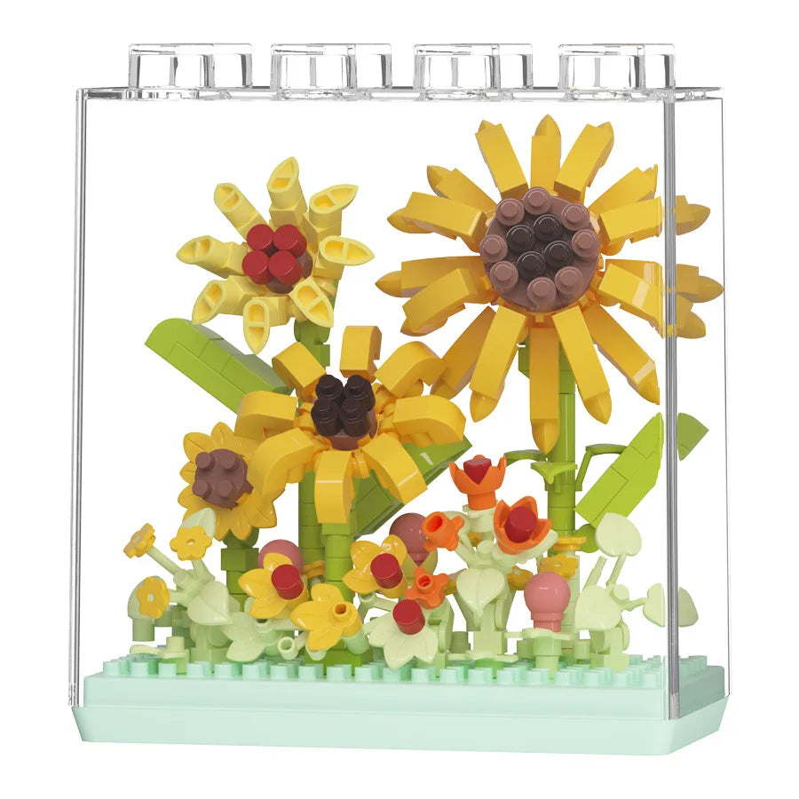 Bouquet Flowers Bricks Constructor Set for Adults Children Toys Flower Mini Particles Building Blocks Assembled Bricks Girl Gift