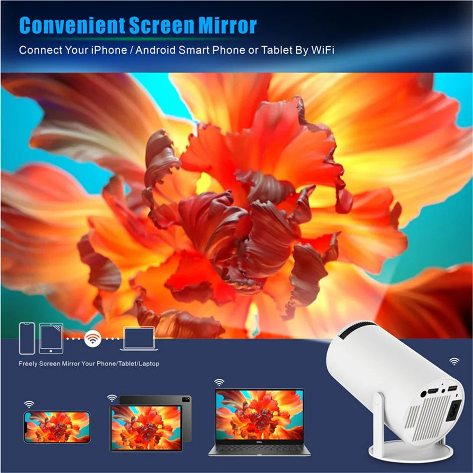 2024 new HY300 Pro plus Projector Android 4K 1280*720P Dual Wifi Video Portable Outdoor home hd led proyector cine en casa