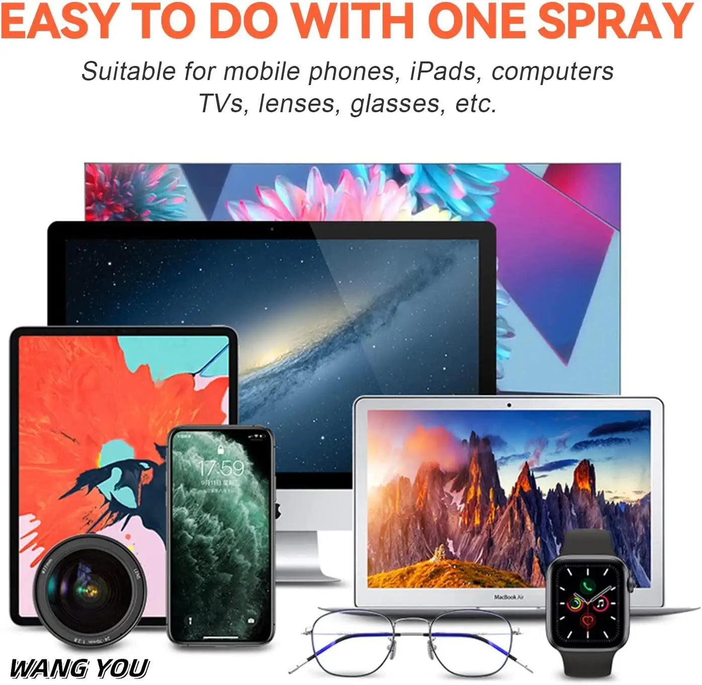Q2 Microfiber Screen Cleaner Spray Bottle Set Mobile Phone Ipad Computer Microfiber Cloth Wipe Iphone Cleaning Glasses Wipes