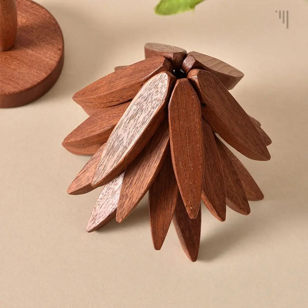 3/4PCS Anti Scald Heat Tree Design Coaster Resistant Coaster Wood Placemats Heat Insulating Mat Tree Shape Non-slip Coaster Set