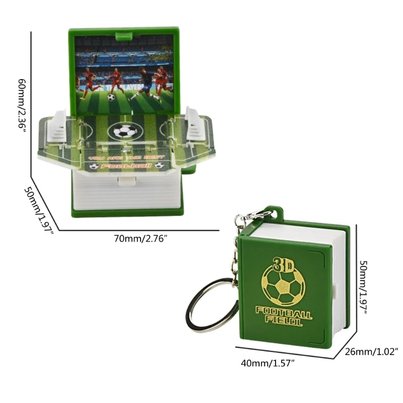 3D Mini Football Basketball Fold Book Keychain Toys Anxiety Stress Relief Toys Sensory Toys Birthday Gift Backpack Keychain
