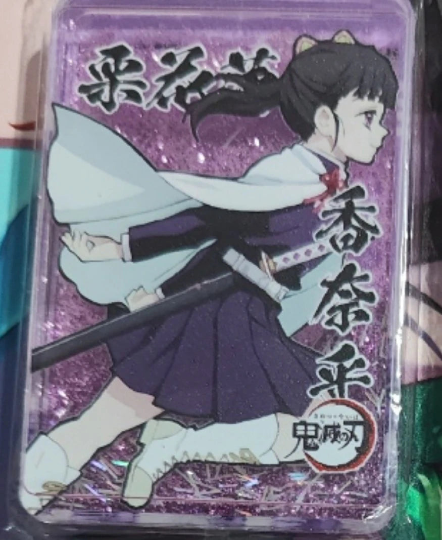 Anime Demon Slayer Kamado Tanjirou Agatsuma Zenitsu Kochou Shinobu Kanroji Mitsuri Rare Collection Card Birthday Gift Toys