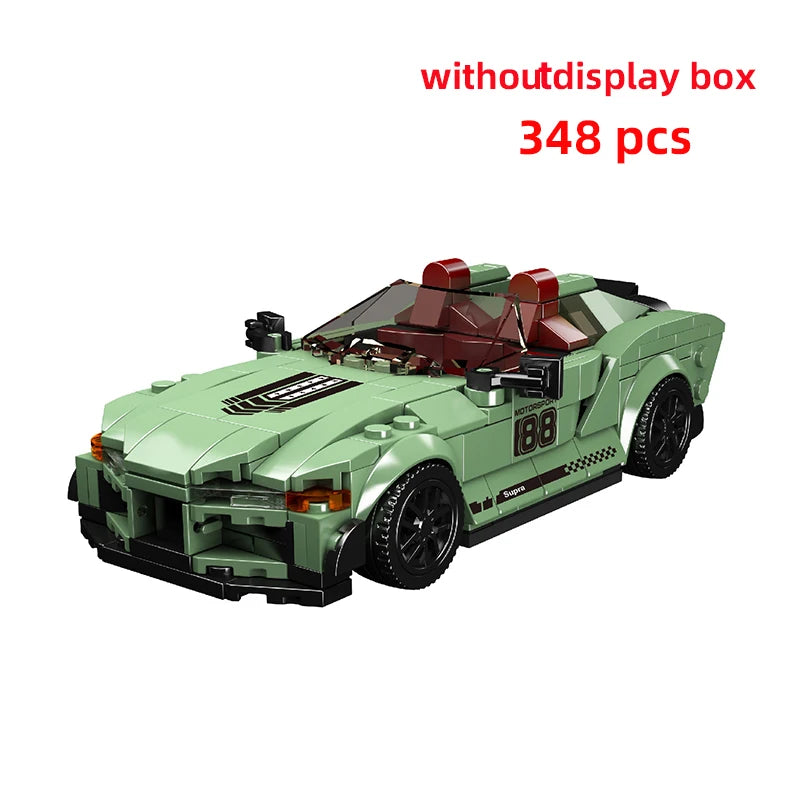 Technical Moc Car City Speed Champion Sports Car Racing Vehicle Building Blocks Brick Educational Construction Toys