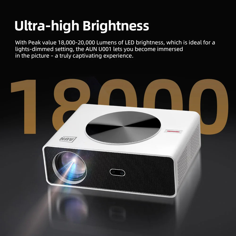 Proyector AUN Full HD de alto rendimiento Android TV 4K Cine en casa 3D Enfoque automático eléctrico 200 pulgadas Cine en casa WIFI AKEY7 MAX