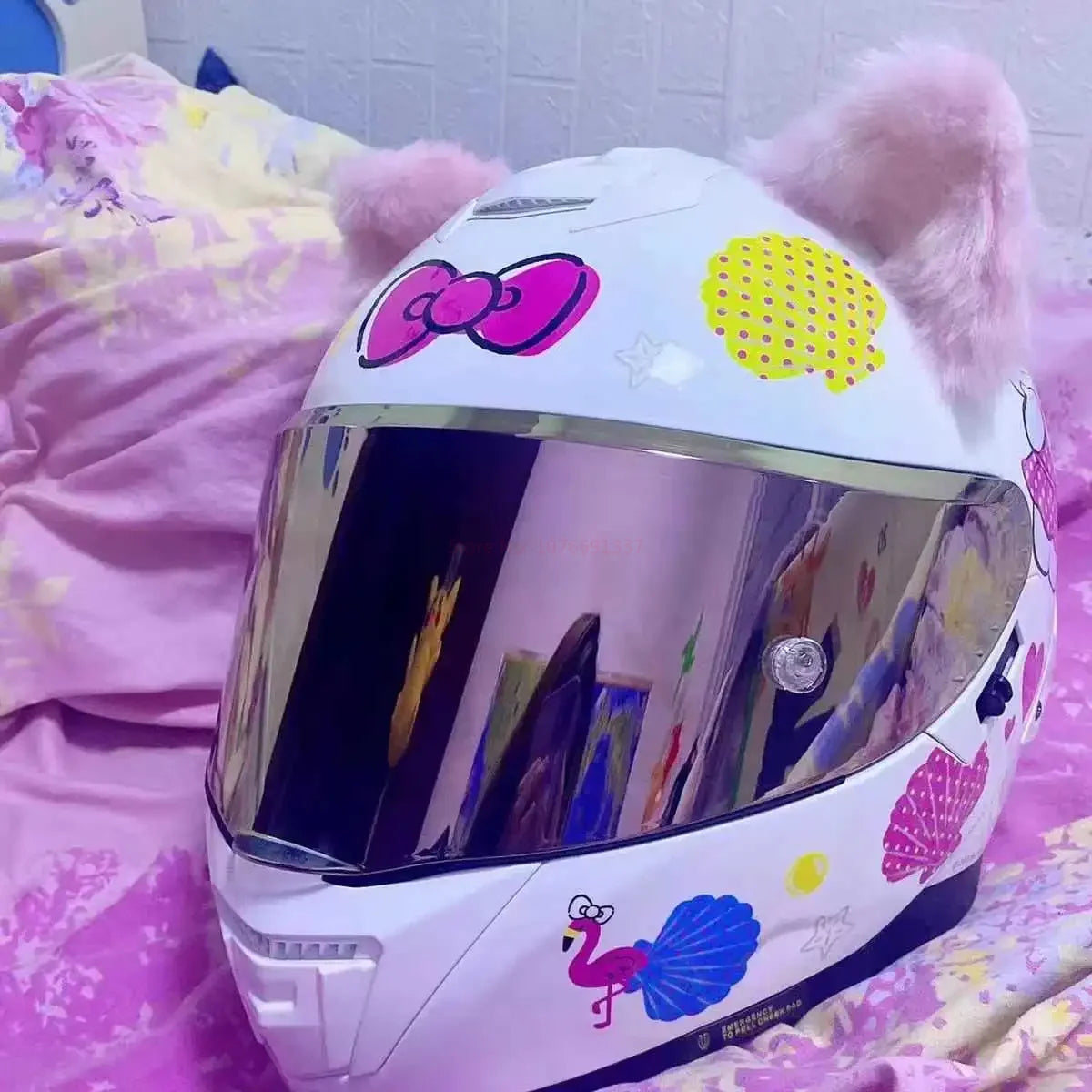 Sanrio Kuromi Cartoon Motorcycle Helmet Fashion Hello Kitty Scooter Helmet Cute High Quality Cute Helmet Four Seasons Gift