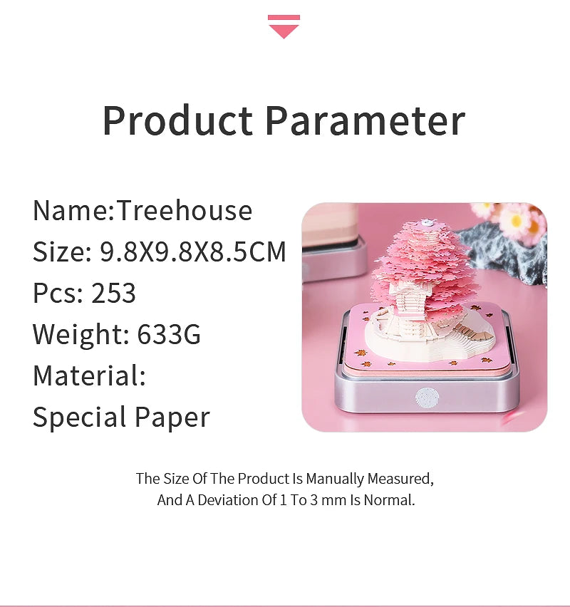 3D Omoshiroi Block Memo Pad Notepads Magical Calendar Magic Castle Sakura Tree Sticky Note Luxury Novelty Gift Items