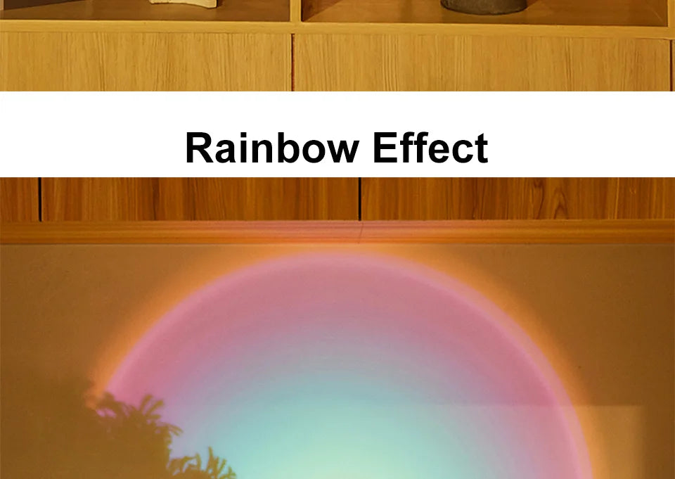Sunset Lamp Under Cabinet Lights Battery Operated Sunset Projector Kitchen Wine Cabinet Closet Decor Bedroom Atmosphere Lamp