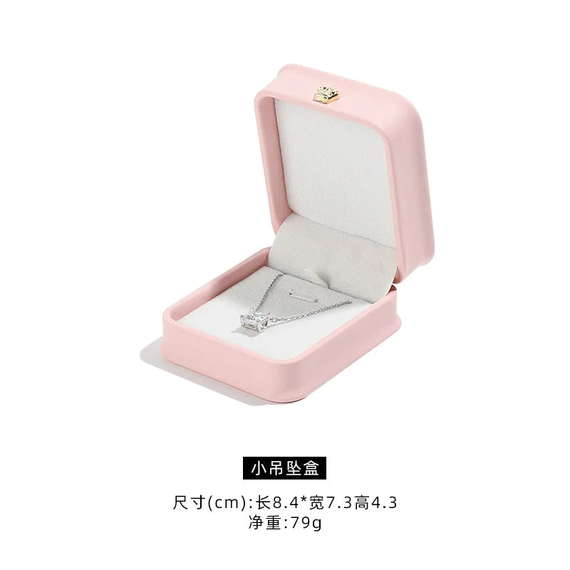 1 organizador de joyas de cuero, caja para anillos de boda, colgante, pulsera, collar, estuche de almacenamiento, embalaje de regalo, caja de exhibición al por mayor