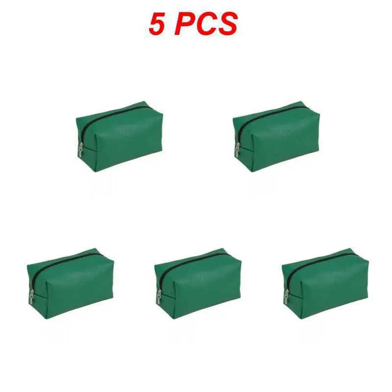 1 ~ 10 piezas de neceser pequeño para mujer, de piel sintética, resistente al agua, con cremallera, bolsa de maquillaje, organizador de maquillaje de viaje, estuche de belleza
