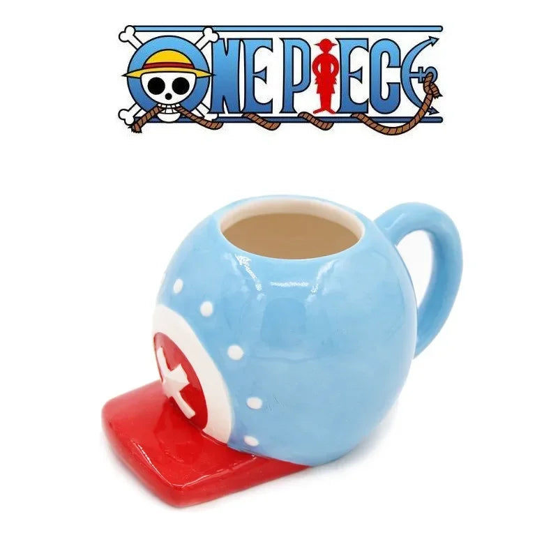 Anime ONE PIECE Creative Ceramic Mug Cute Luffy Office Coffee Cup Children's Breakfast Milk Cup Kawaii 400ml Water Cup Kids Gift