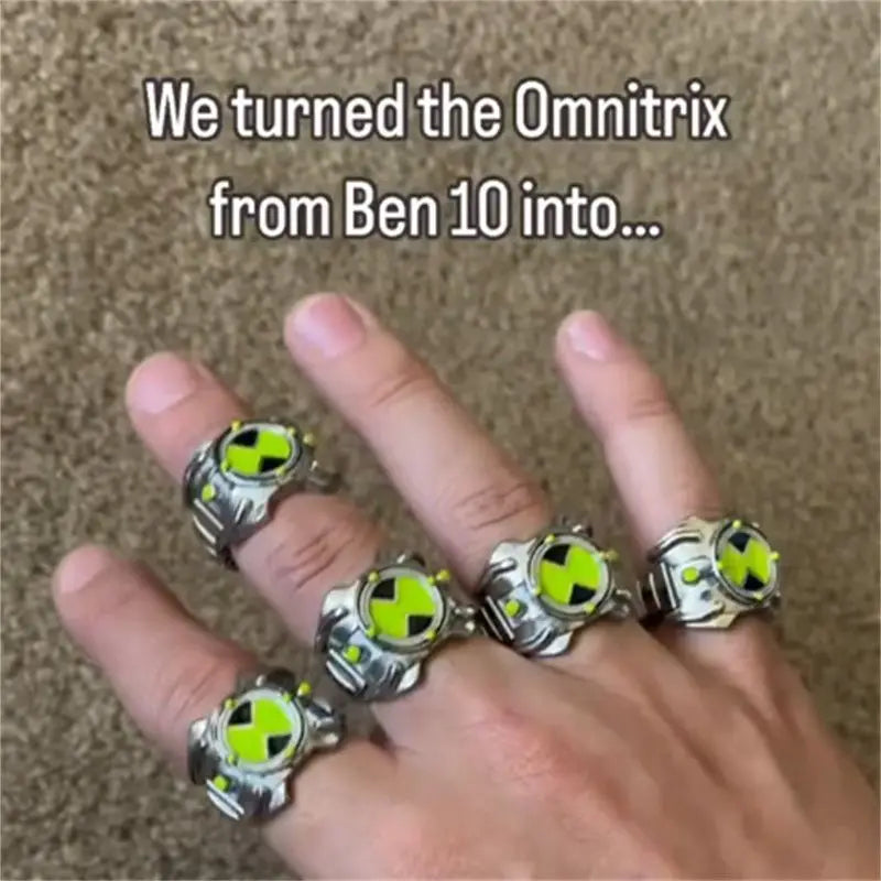 Anime Ben 10 Omnitrix Cosplay Ring Unisex Punk Goth Trendy Personality Finger Rings Jewelry Accessories