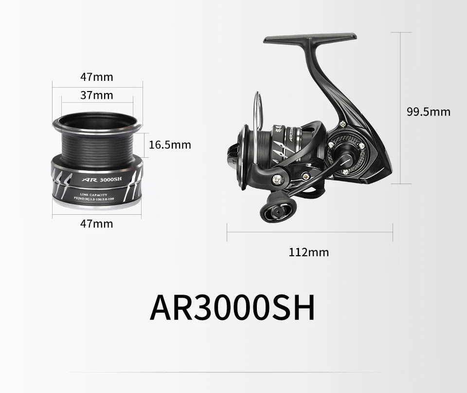 TSURINOYA NEW Spinning Fishing Reel ARTEMIS 800 1500S 2500SH 3000SH Shallow Spool Versatile Long Casting Reel High Speed Wheel