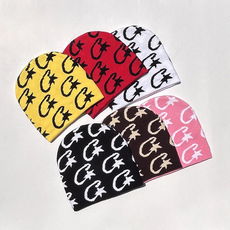 1 gorro de punto para mujer, gorro de punto para hombre, gorro unisex de punto moderno sin ala, para actividades al aire libre, estilo Y2k, hip hop, gótico, ciclismo