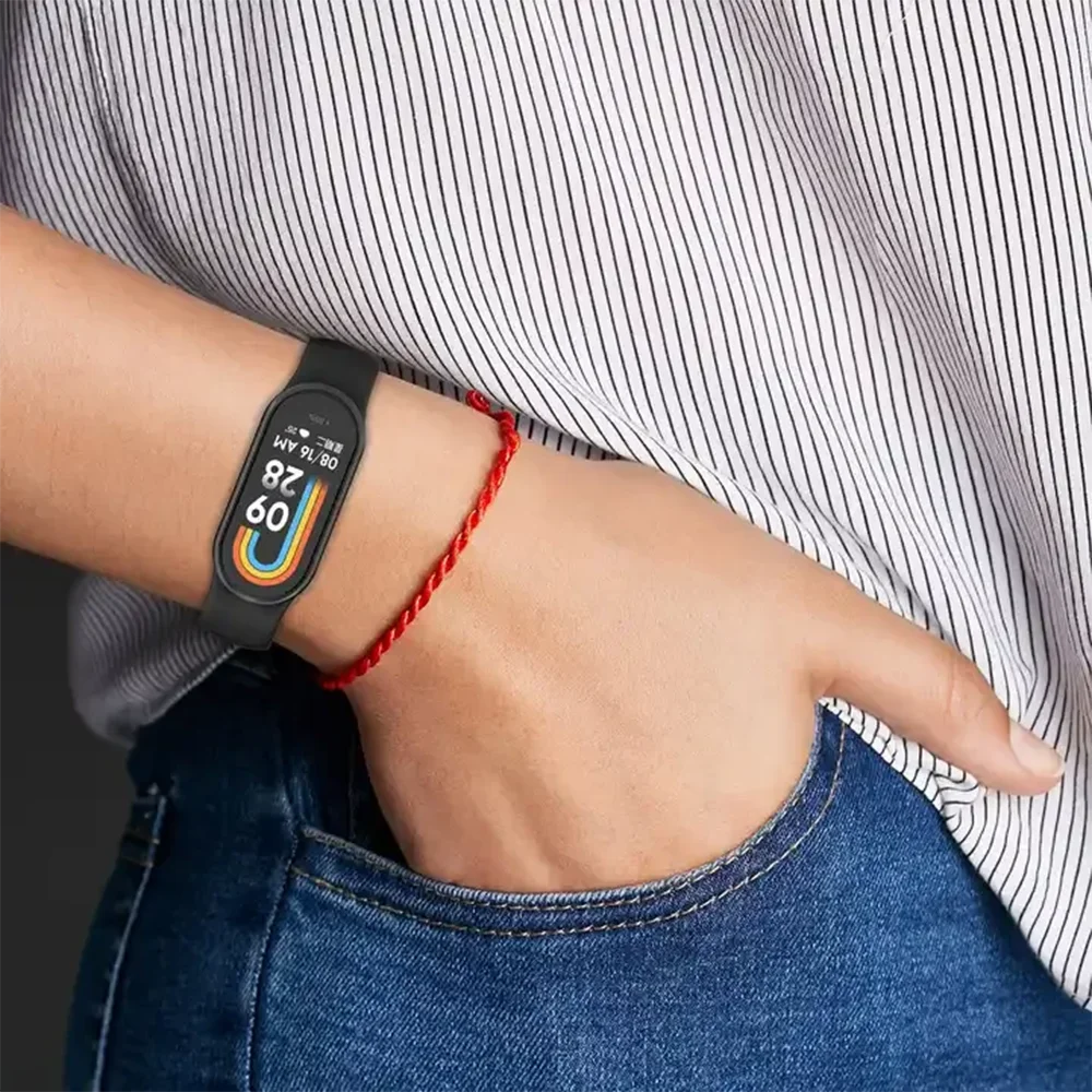 Silicone Strap For Xiaomi Smart Band 8 NFC Solid Bracelet Replacement Wristband Mi band 8 Waterproof Sport Watchband Accessories