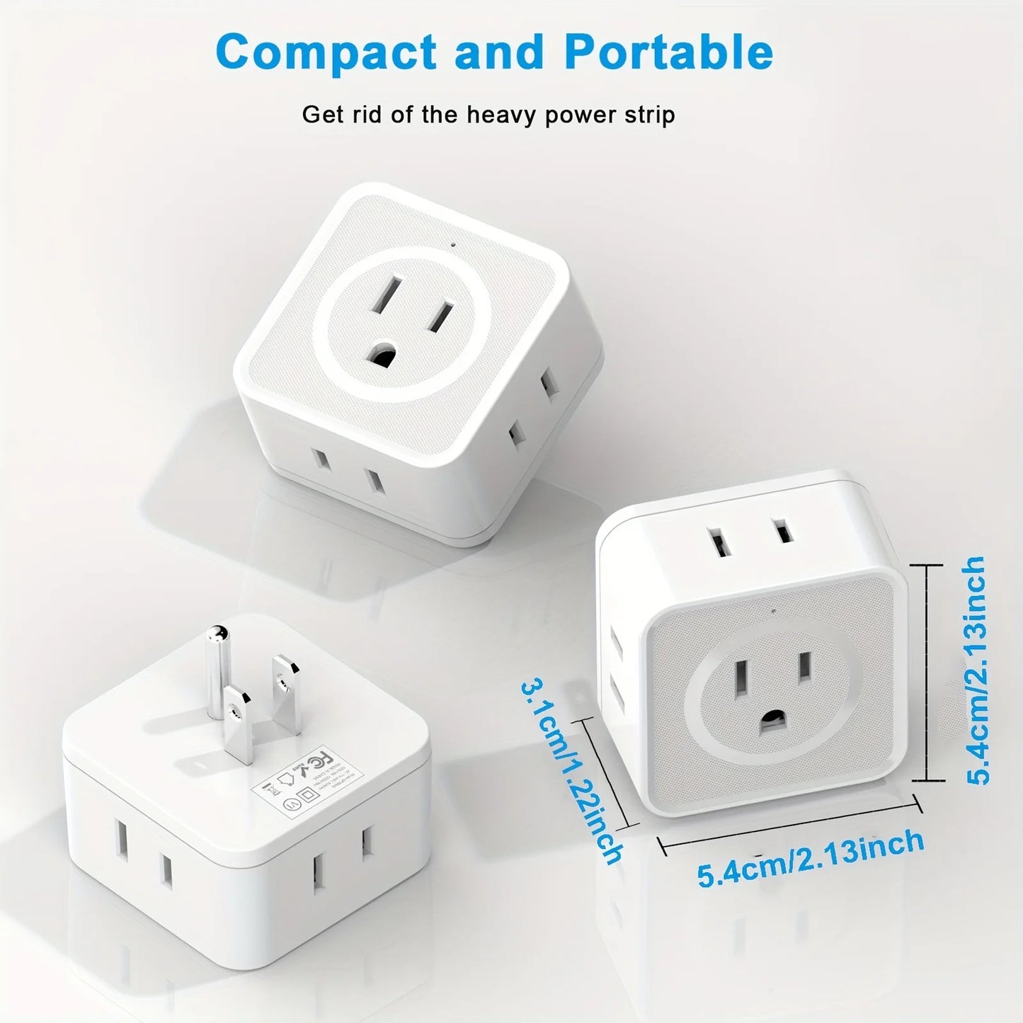 5 Sockets Outlet Power Strip Multi Plug Outlet Extender,Wall Outlet Expander,Small Electrical Outlet Splitter for Home Office,US