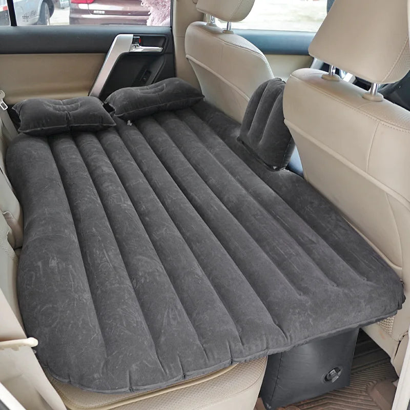 Suministros para el interior del automóvil, colchón inflable para el asiento trasero del automóvil, articulado/dividido con flocado graduado, 135 x 80 cm