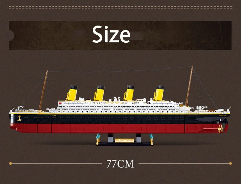 RMS Titanic Cruise Boat Ship Building Blocks Sets,10294 Compatible Bricks City Model Building Kits 3D Hobbies For Children Toys