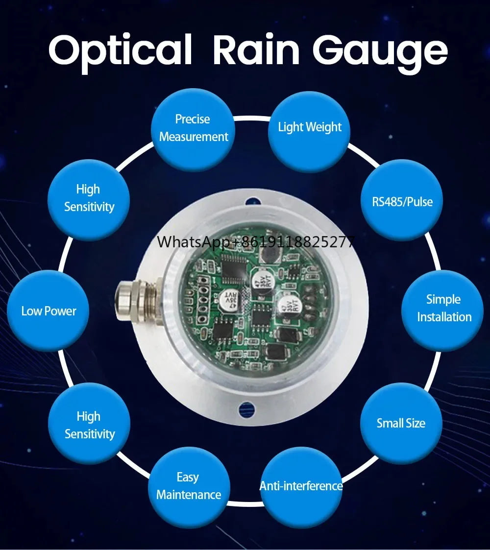 Optical Rain Sensor Dual-Channel Outdoor Meteorological Rain Gauge Monitoring High-Precision Rainwater Transmitter