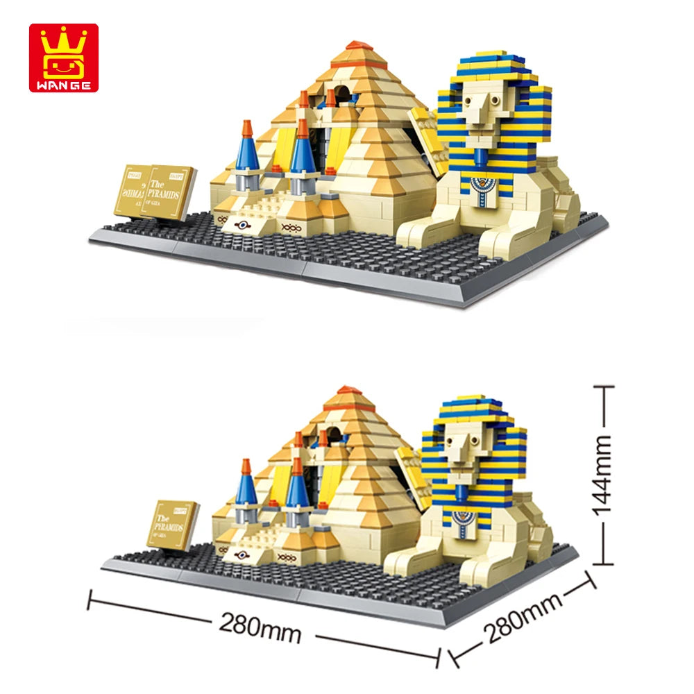 Wange Blocks World Architecture Building Bricks Trevi Fountain Model Pyramid Educational Toys for Children Gifts 4210-4224