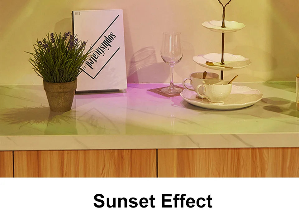 Sunset Lamp Under Cabinet Lights Battery Operated Sunset Projector Kitchen Wine Cabinet Closet Decor Bedroom Atmosphere Lamp