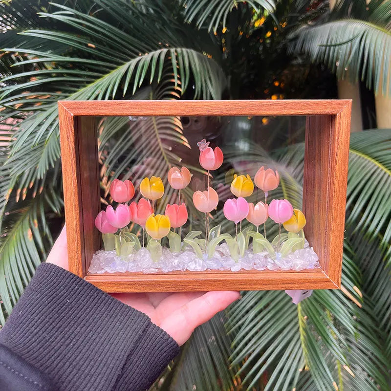 Tulip Nightlight Photo Frame Eternal Flower Home Decor DIY Cute Ornaments Birthday Gift Valentine's Day Surprise Christmas
