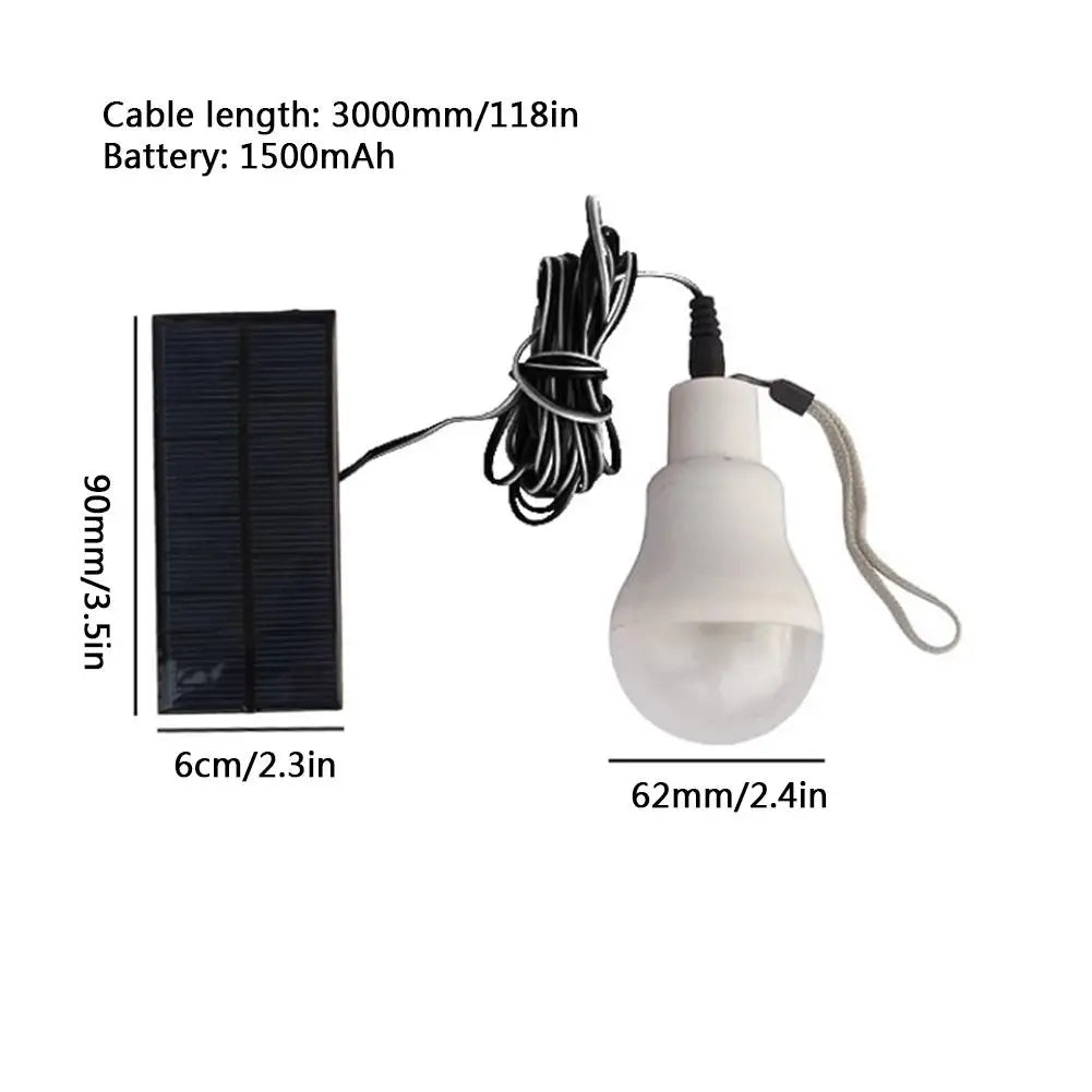 1pc LED Solar Lamp Bulb Waterproof Remote Portable Solar Garden Hanging Light For Outdoor Hiking Fishing Emergency Lighting