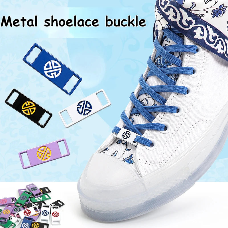 2PCS/Pair New AF1 Shoelaces Metal Buckle Sneakers Shoelace Decorations Shoe Charms Sports Metal Kits Shoes Accessories Luxurious