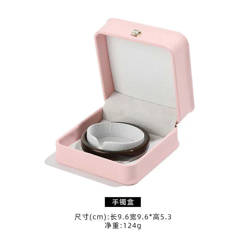 1 organizador de joyas de cuero, caja para anillos de boda, colgante, pulsera, collar, estuche de almacenamiento, embalaje de regalo, caja de exhibición al por mayor