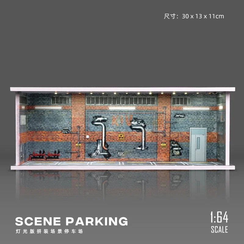 1/64 Simulated Parking Lot Model Classic Static Car Bburago Alloy Diecasting Vehicles Miniature Scene Assembly Display Frame Toy