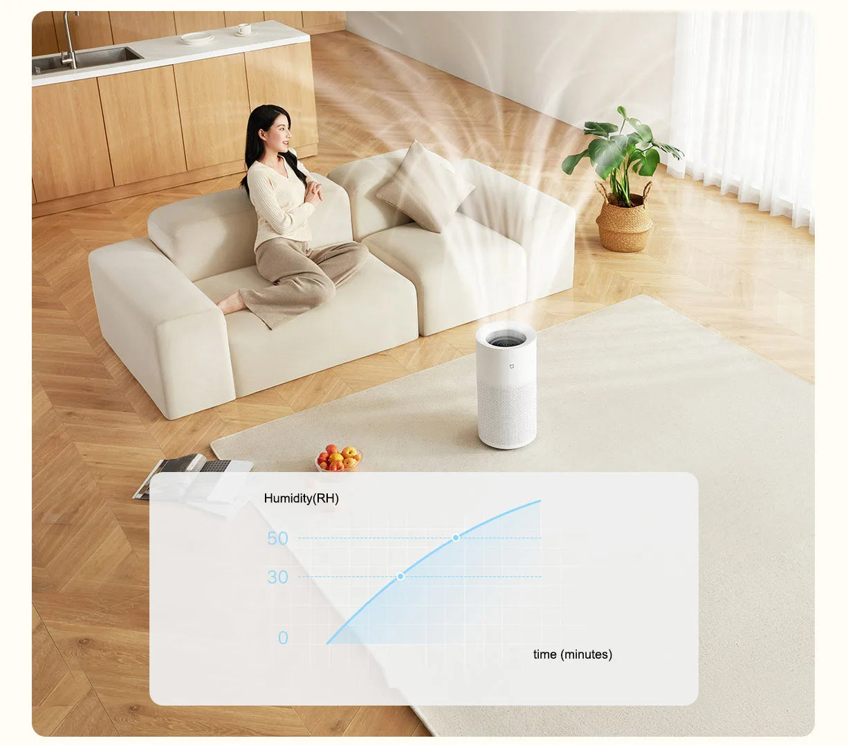 Humidificateur intelligent Xiaomi Mijia Pure 2 humidificateurs sans brume 600 ml/h pour désodorisant domestique humidificateurs huiles essentielles aromathérapie
