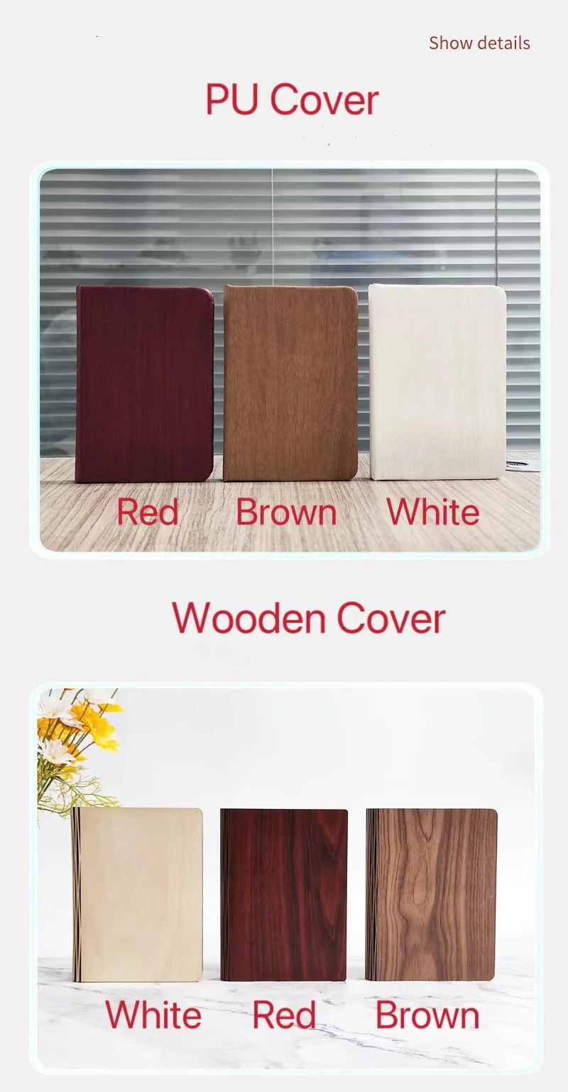 Lámpara de libro recargable plegable creativa XL 160X215X25 con cubierta de madera/PU para ambientes de fiesta y bar