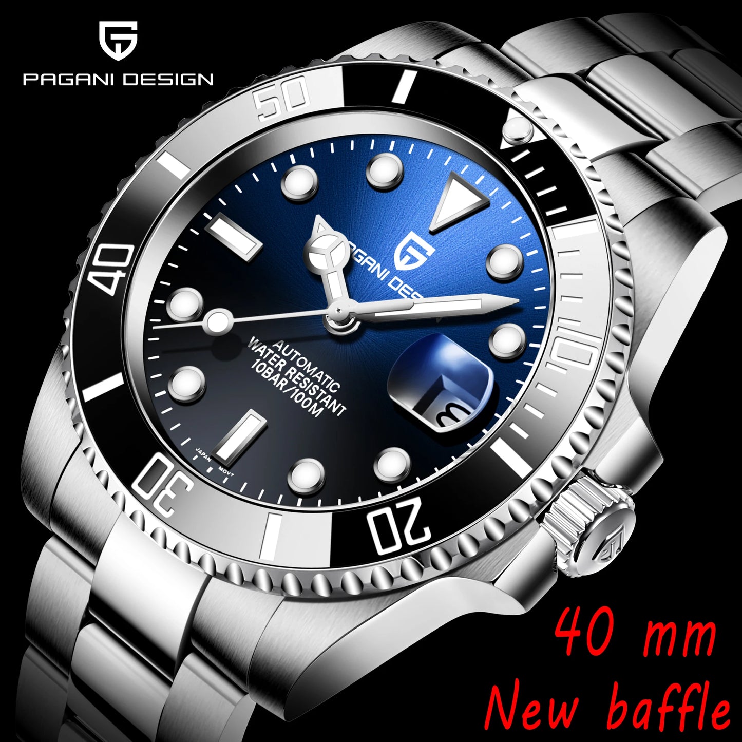Pagani Design 2024 New NH35 Luxury Men's Automatic Mechanical Watch Top of the line Sapphire Stainless Steel Waterproof Sport 10
