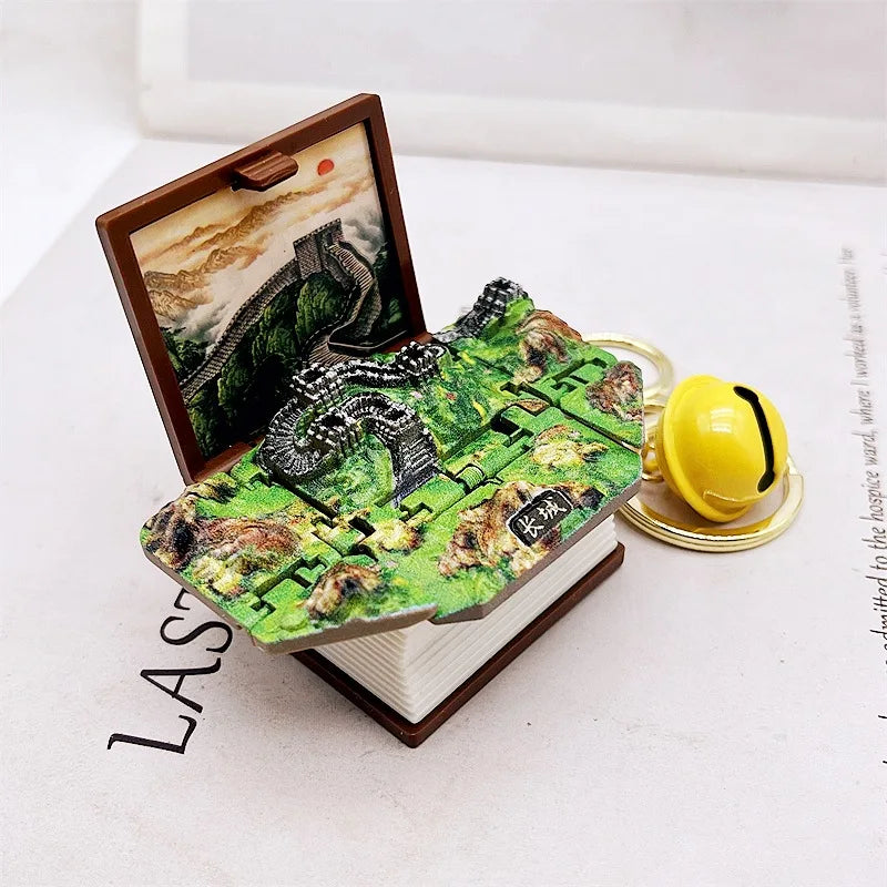 2024 3D Folding Bomb Explosion Book Novelty Mini Football Match Astronaut Keychain Children's Handheld Game Board Games Boy Gift