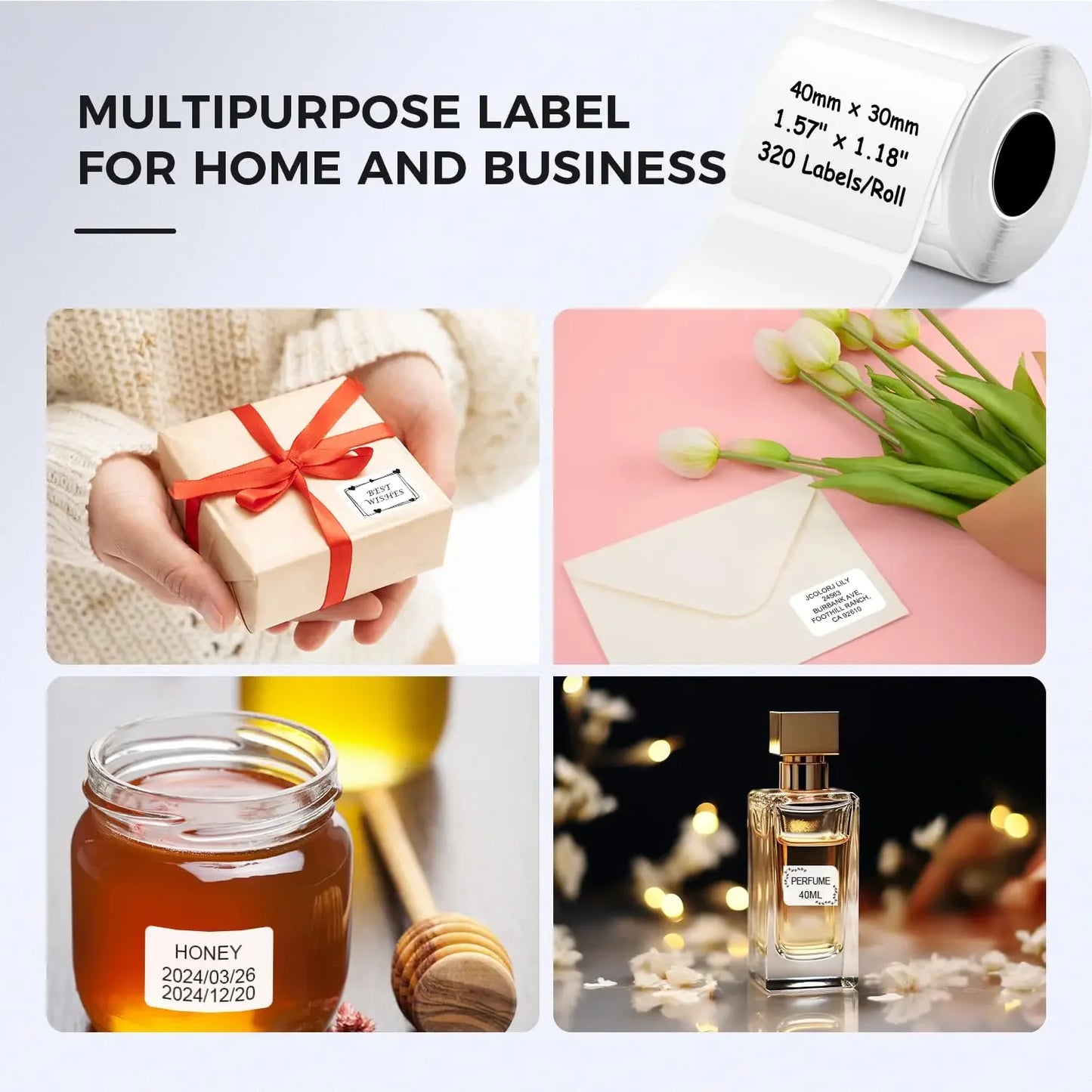3 Rolls Thermal Sticker Label Paper Adhesive Square/Round Labels For M110/M221/M220/M120/M200/M110S For Logo,Address Label