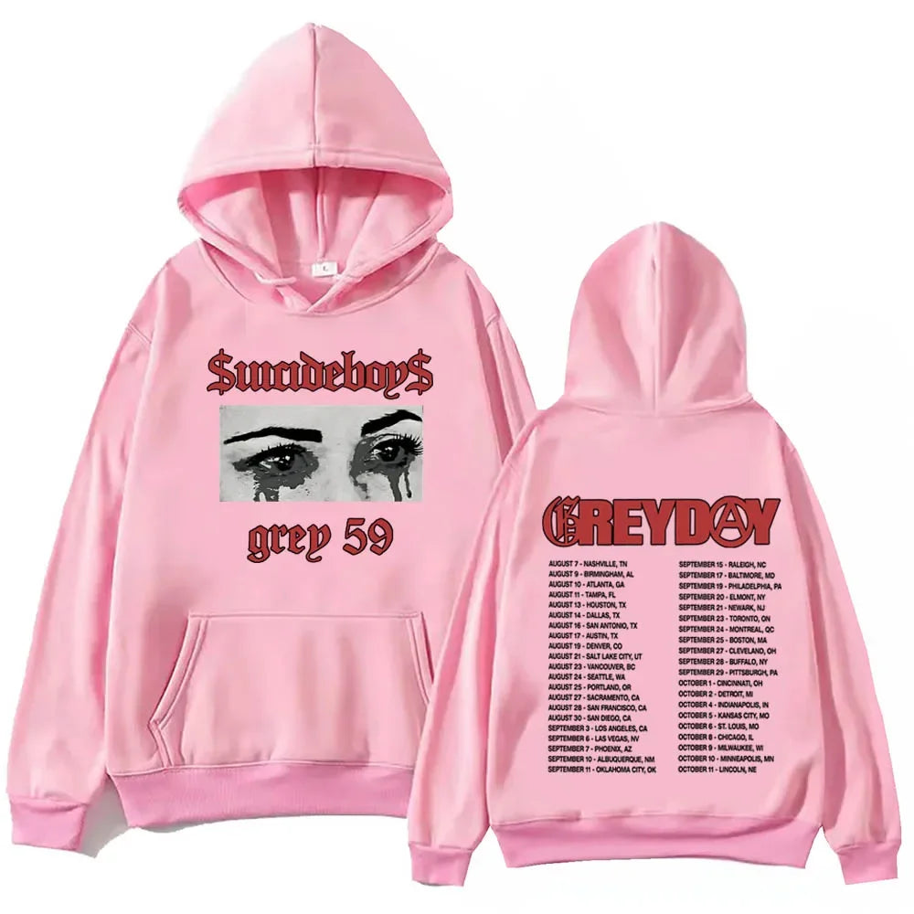 SuicideBoys G-59 Greyday Hoodie Harajuku Hip Hop Pullover Tops Sweatshirt Fans Gift