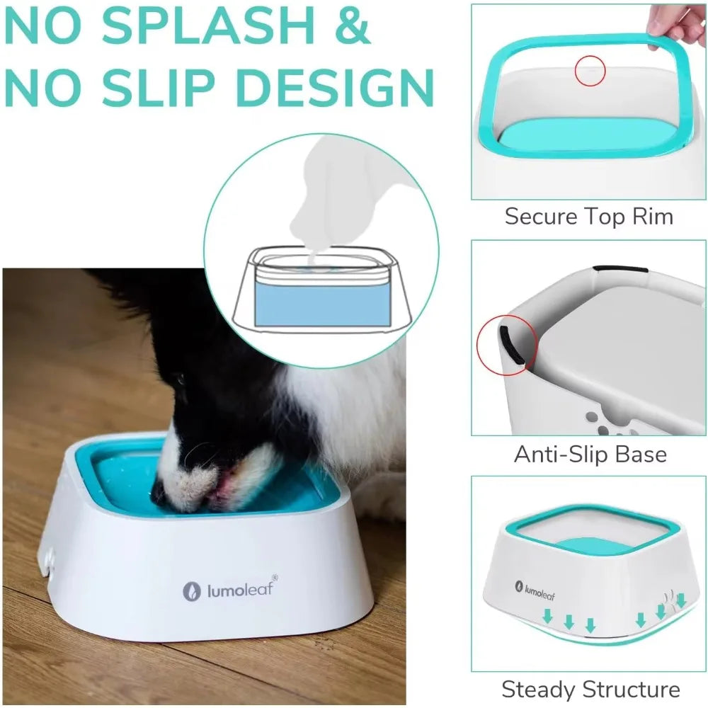 No Spill Water Bowl Dogs Slow Feeder Drinking Water Bowl for Messy Drinkers No Drip No Splash Water Bowl for Pets