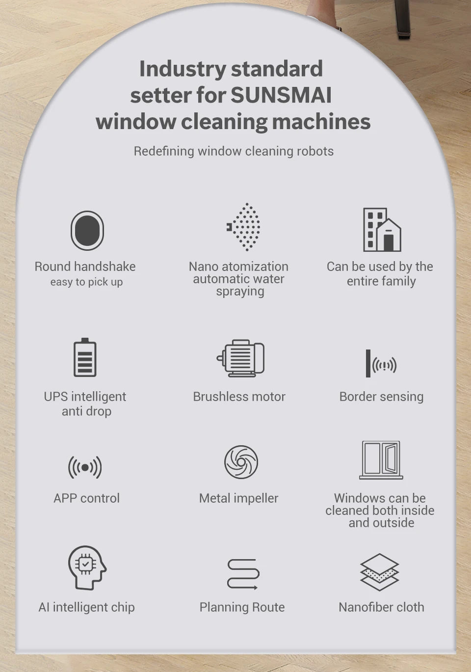 SUNSMAI Robot Window Cleaning Machine Window Washing Robot Double Sided Water Spray Type Window Cleaning Robot