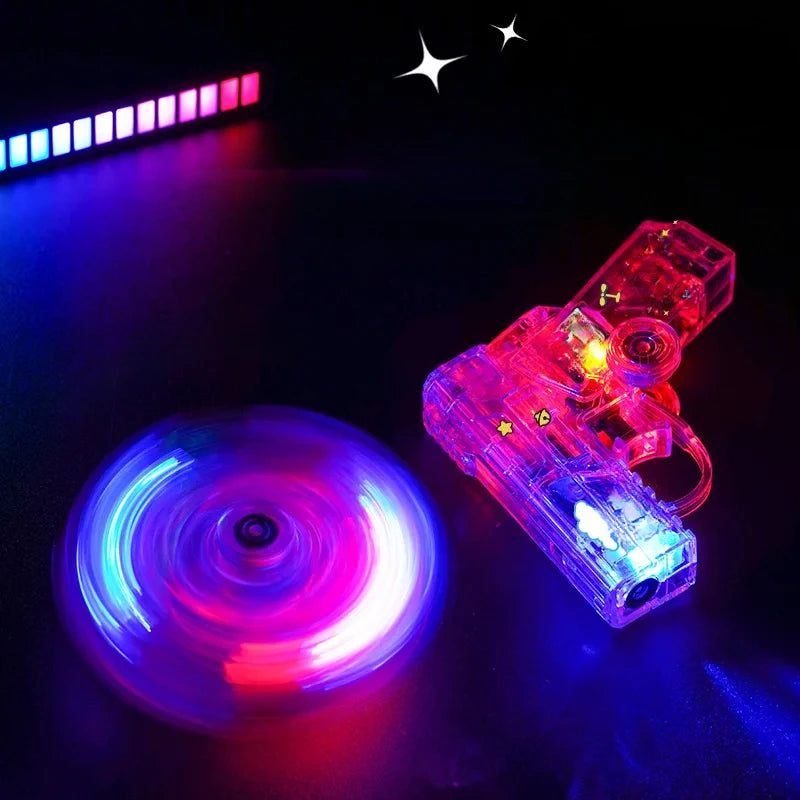 2-in-1 Luminous Fingertip Spinner Folding Lighter Transparent Rotating Decompression Windproof Lighter Men's Gifts
