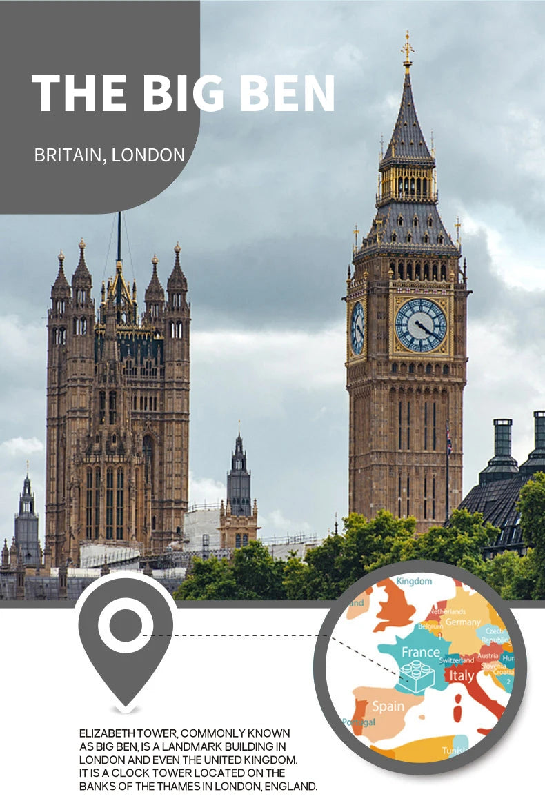 1666 pièces Briques Modèle Londres Big Ben Blocs de Construction Architecture Mondiale Construction Créative Cadeau Jouets Pour Enfants Adultes 5216