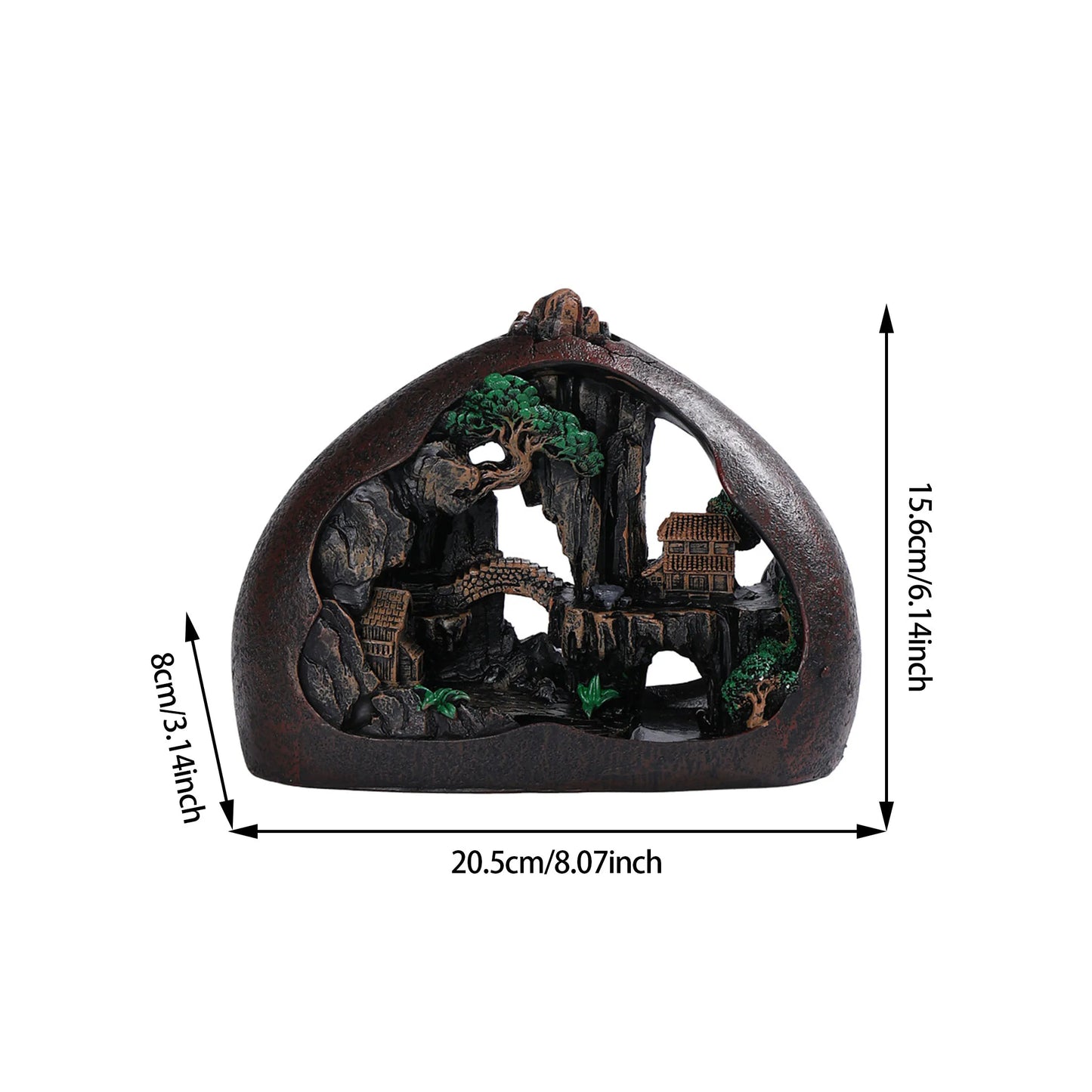 1 pièce de résine refondable de niveau intermédiaire, porte-encens à l'écoute de la pluie, brûleur d'encens, chambre à coucher, salon, table basse, bureau, maison