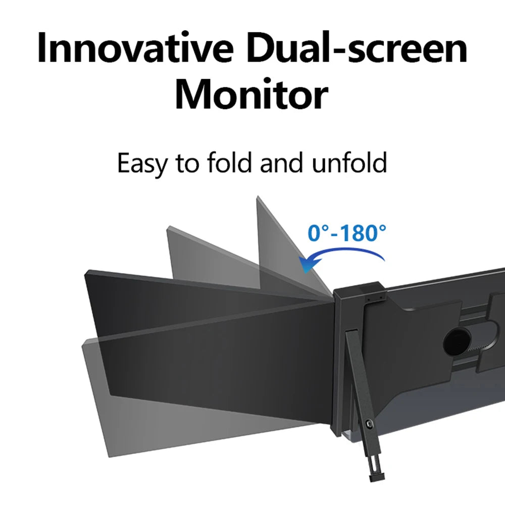 Monitor portátil de pantalla de expansión para computadora portátil de 15,4 pulgadas para computadora portátil de 15,6 a 17,3 pulgadas FHD 1920*1080 IPS Monitor de pantalla dual plegable