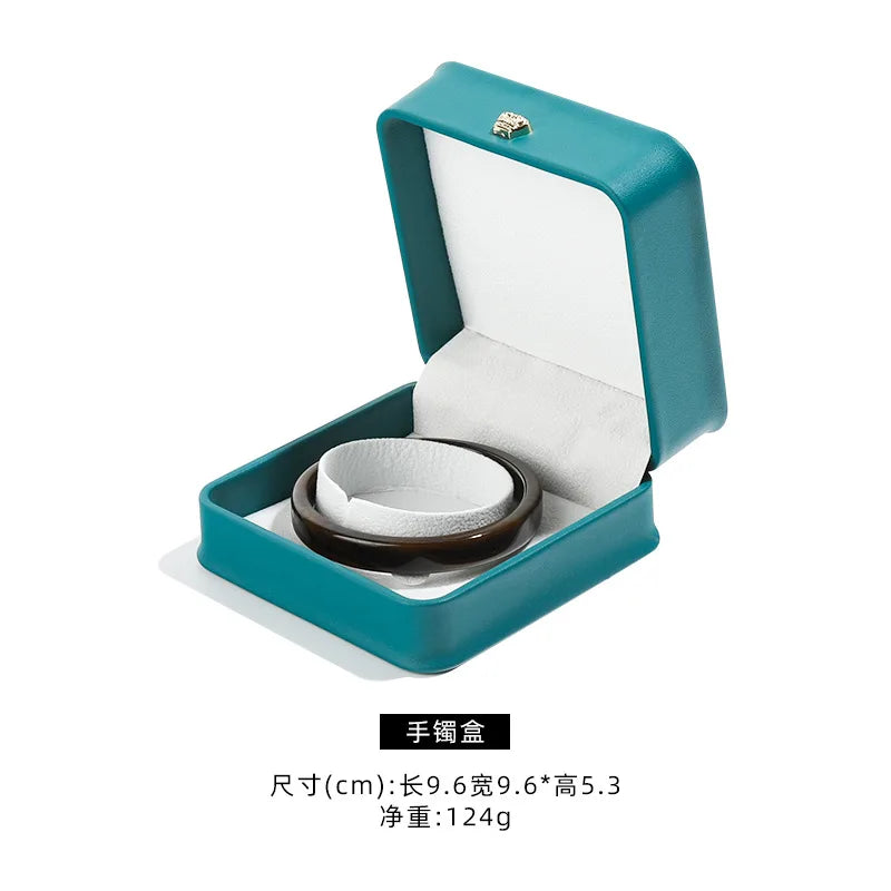 1 organizador de joyas de cuero, caja para anillos de boda, colgante, pulsera, collar, estuche de almacenamiento, embalaje de regalo, caja de exhibición al por mayor