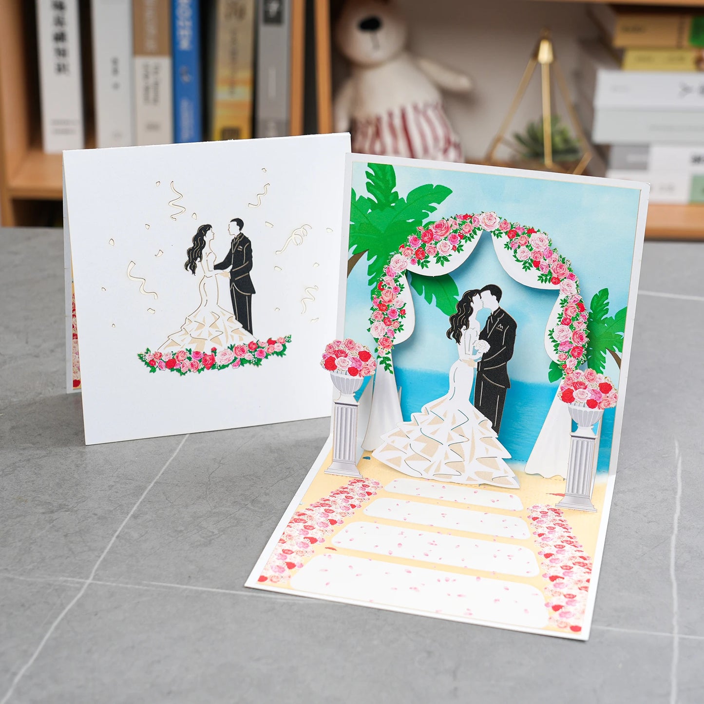 3D Pop-Up Cards Flowers Birthday Card Anniversary Gifts Postcard Maple Cherry Tree Wedding Invitations Greeting Cards
