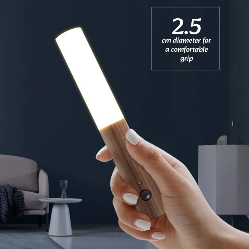 Warm Intelligent Induction Wall Lamp Wireless Wooden Stick Night Light Corridor Cabinet Wardrobe Light Decorative Home Light New